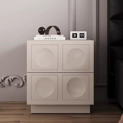 Modern Minimalist Cube Medium Density Fiberboard Nightstand 2-Drawer For Bedroom