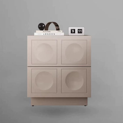 Modern Minimalist Cube Medium Density Fiberboard Nightstand 2-Drawer For Bedroom