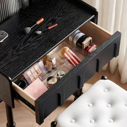 Traditional Vintage Rectangular Solid Wood Makeup Vanity 1-Drawer 4-Leg for Bedroom