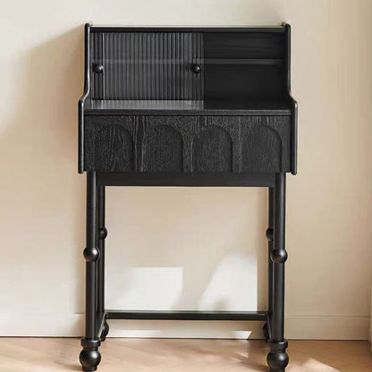 Traditional Vintage Rectangular Solid Wood Makeup Vanity 1-Drawer 4-Leg for Bedroom