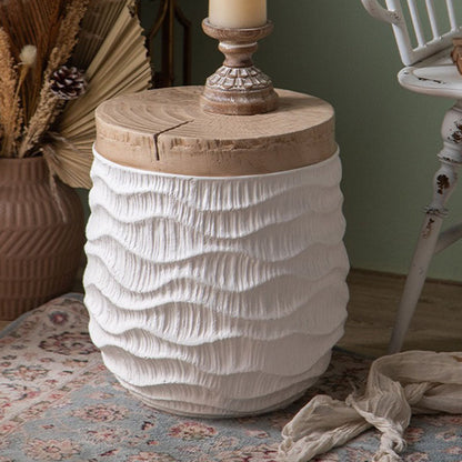 Modern Minimalist Round Magnesium Oxide End Table For Living Room