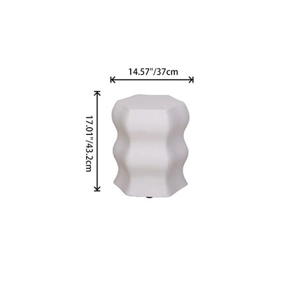 Modern Minimalist Wavy Cube Magnesium Oxide End Table For Living Room