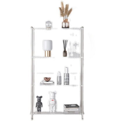 Modern Minimalist Rectangular Polystyrene Carbon Steel End Table 3/4-Tier 4-Leg For Living Room