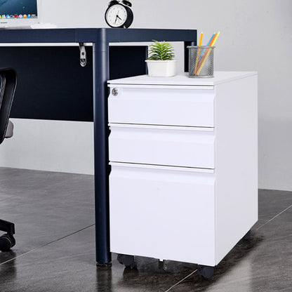 Modern Minimalist Rectangular Cold-Rolled Steel Storage Cabinet 3-Drawer Movable For Home Office