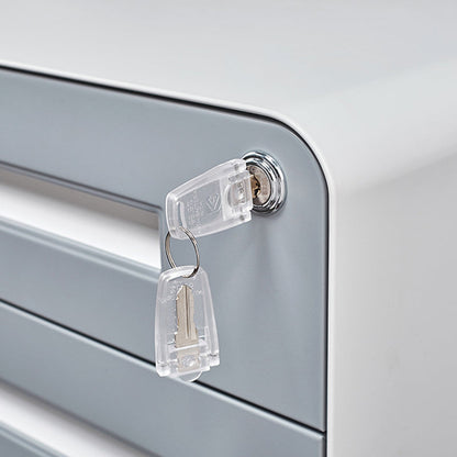Modern Minimalist Rectangular Cold-Rolled Steel Storage Cabinet 3-Drawer Movable For Home Office