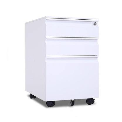 Modern Minimalist Rectangular Cold-Rolled Steel Storage Cabinet 3-Drawer Movable For Home Office