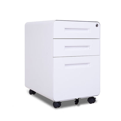 Modern Minimalist Rectangular Cold-Rolled Steel Storage Cabinet 3-Drawer Movable For Home Office