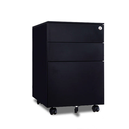 Modern Minimalist Rectangular Cold-Rolled Steel Storage Cabinet 3-Drawer Movable For Home Office