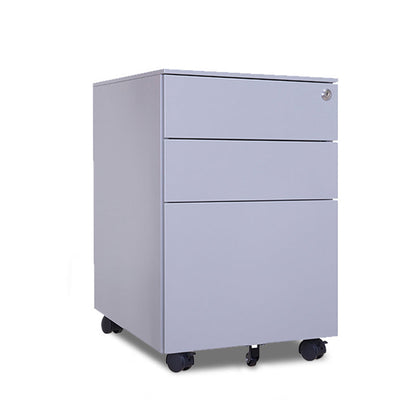 Modern Minimalist Rectangular Cold-Rolled Steel Storage Cabinet 3-Drawer Movable For Home Office