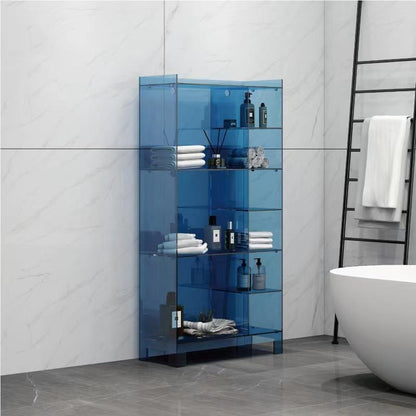 Modern Minimalist Rectangular Acrylic Bookshelves 4-Leg 9-Cabinet For Living Room