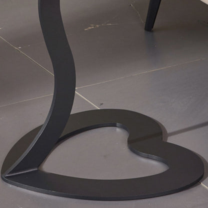 Modern Minimalist Round Stone Slab Iron End Table For Living Room