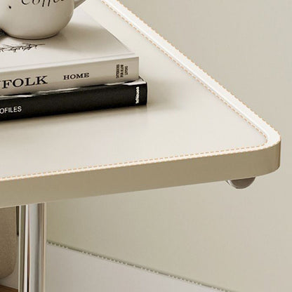 Modern Minimalist Rectangular Medium Density Fiberboard Iron Frame End Table 2-Tier For Living Room