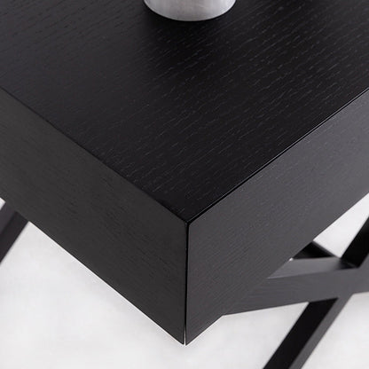 Modern Minimalist Rectangle Medium Density Fiberboard Ash Wood Nightstand 1-Drawer For Bedroom