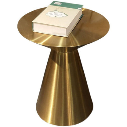 Modern Minimalist Round Stainless Steel Side Table 1-Tier For Living Room