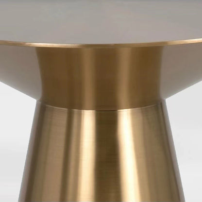 Modern Minimalist Round Stainless Steel Side Table 1-Tier For Living Room