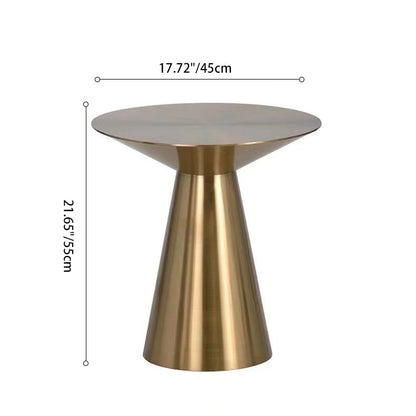 Modern Minimalist Round Stainless Steel Side Table 1-Tier For Living Room