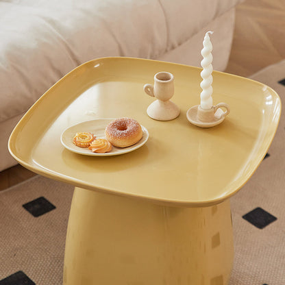 Contemporary Scandinavian Square PP Plastic Side Table 1-Tier For Living Room