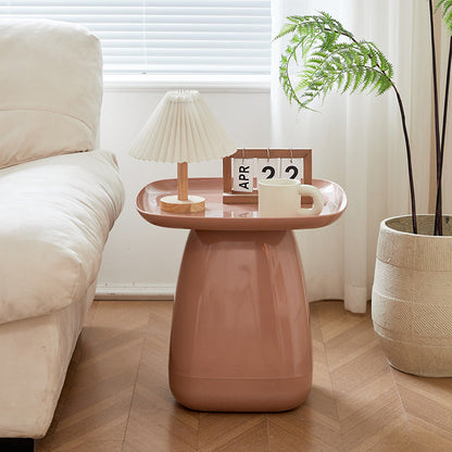 Contemporary Scandinavian Square PP Plastic Side Table 1-Tier For Living Room