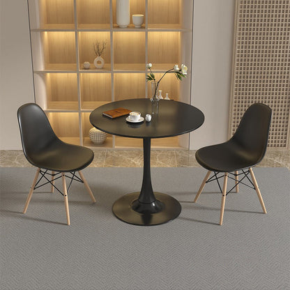 Modern Minimalist Round MDF Iron Side Table 1-Tier For Living Room