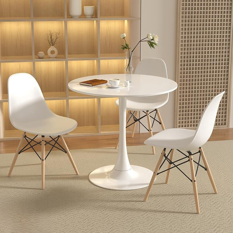 Modern Minimalist Round MDF Iron Side Table 1-Tier For Living Room