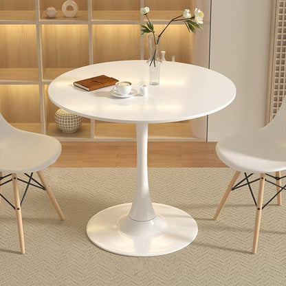 Modern Minimalist Round MDF Iron Side Table 1-Tier For Living Room