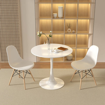 Modern Minimalist Round MDF Iron Side Table 1-Tier For Living Room