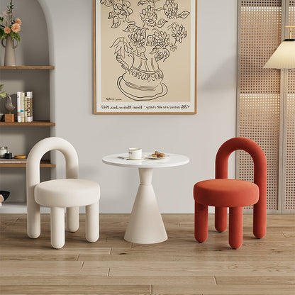 Contemporary Scandinavian Sintered Stone Solid Wood Iron Velvet Sponge Round Accent Chair & Table Set For Living Room