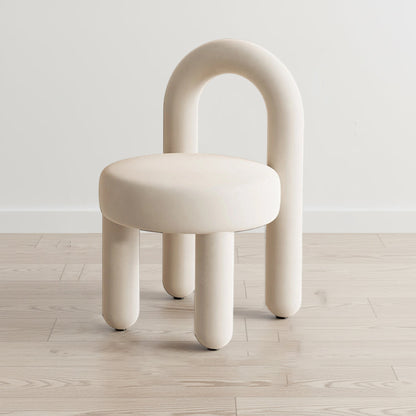 Contemporary Scandinavian Sintered Stone Solid Wood Iron Velvet Sponge Round Accent Chair & Table Set For Living Room