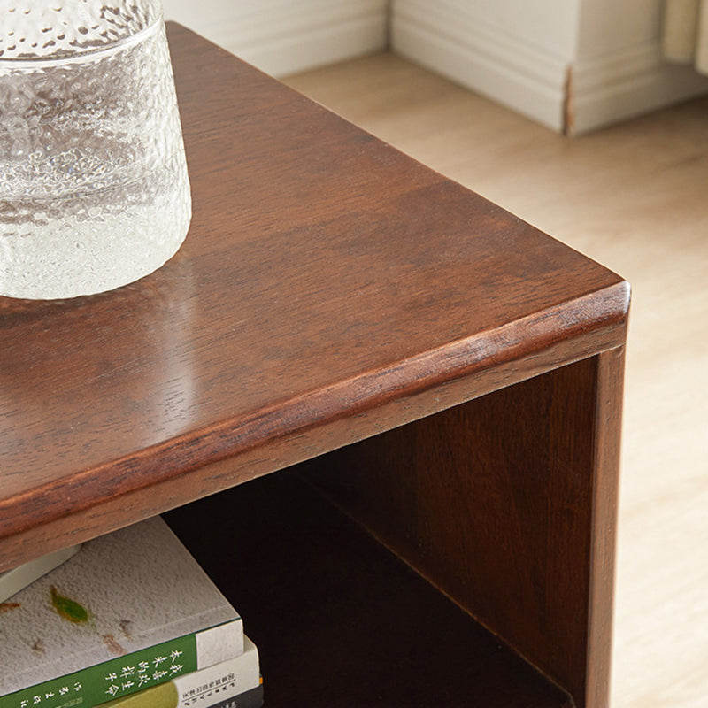 Modern Minimalist Rectangular Solid Wood Movable Side Table 1-Drawer For Living Room
