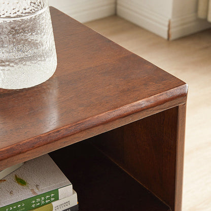 Modern Minimalist Rectangular Solid Wood Movable Side Table 1-Drawer For Living Room