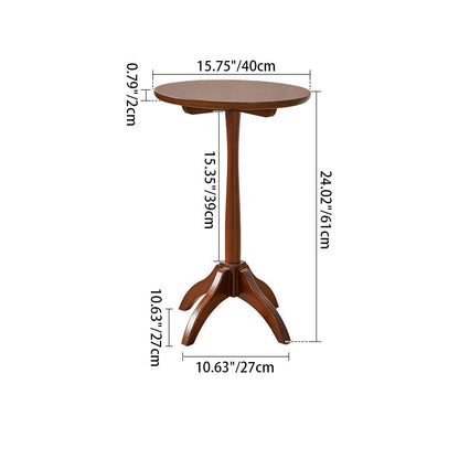 Modern Minimalist Round Solid Wood Removable Column Side Table 1-Tier For Living Room