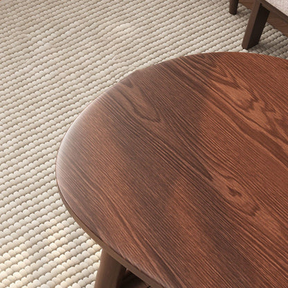 Modern Minimalist Cashew Shaped Rubberwood Coffee Table 2-Drawer For Living Room