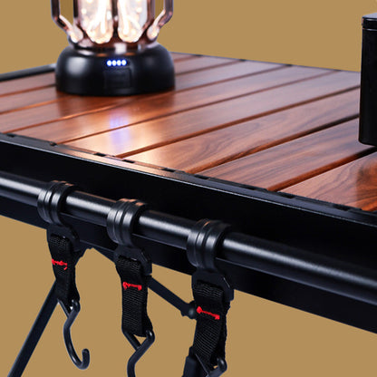 Contemporary Industrial Rectangular Aluminum Alloy Foldable Outdoor Coffee Table 1-Tier For Outdoor Patio