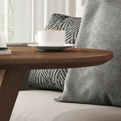 Modern Minimalist Round Rubberwood Side Table 1-Tier For Living Room
