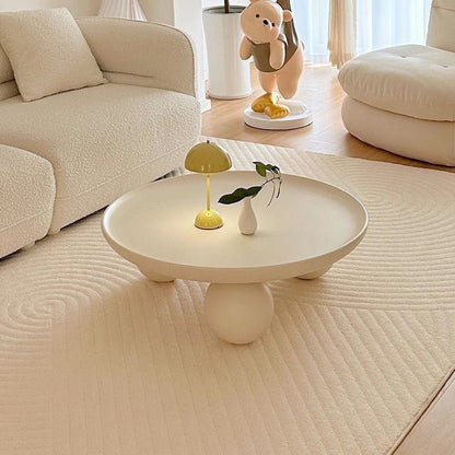 Modern Minimalist Round Iron Coffee Table 1-Tier For Living Room