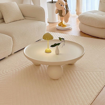 Modern Minimalist Round Iron Coffee Table 1-Tier For Living Room