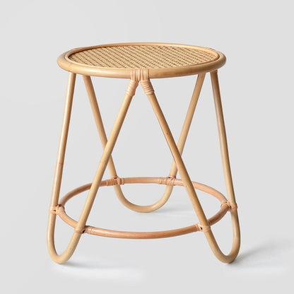 Contemporary Simplicity Round Rattan Weaving End Table 1-Tier For Living Room