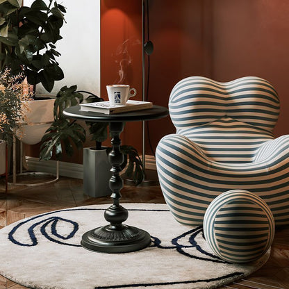Contemporary Scandinavian Round Iron Side Table 1-Tier For Living Room