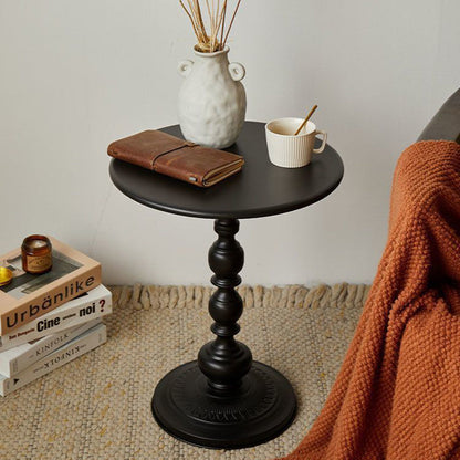 Contemporary Scandinavian Round Iron Side Table 1-Tier For Living Room