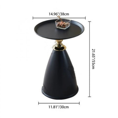 Modern Minimalist Round Iron Side Table 1-Tier For Living Room
