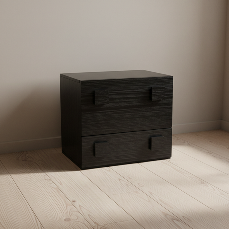 Modern Minimalist Square MDF Stackable Nightstand 1-Drawer For Bedroom