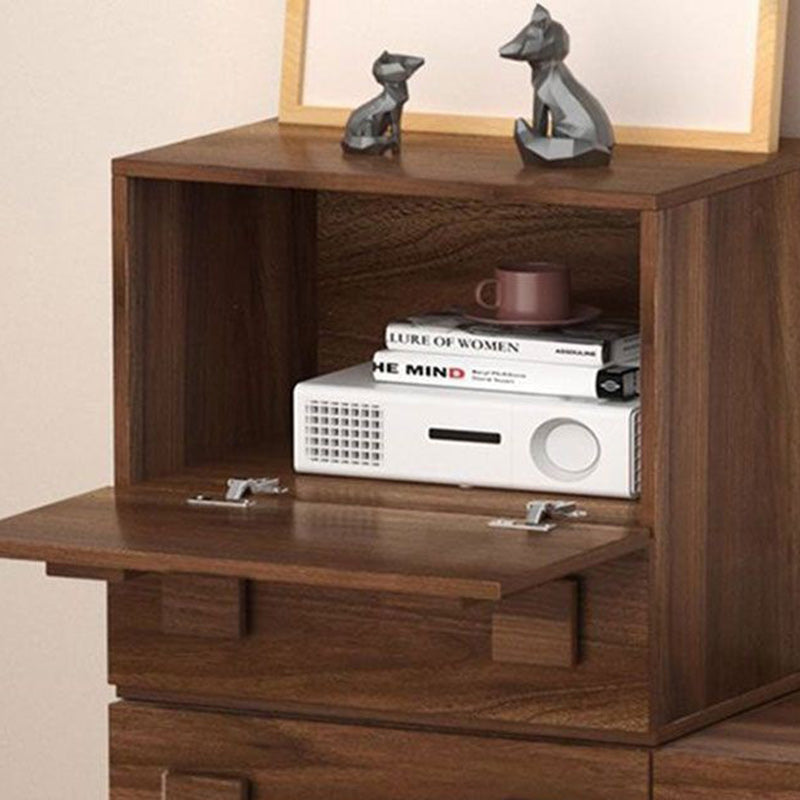 Modern Minimalist Square MDF Stackable Nightstand 1-Drawer For Bedroom