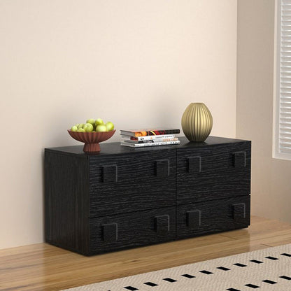 Modern Minimalist Square MDF Stackable Nightstand 1-Drawer For Bedroom