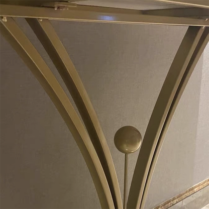 Modern Minimalist Rectangular Sintered Stone Stainless Steel Console Table 1-Tier For Entryway