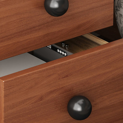 Contemporary Scandinavian Rectangular Solid Wood Multi-layer Board Pine Wood Nightstand 2-Drawer For Bedroom