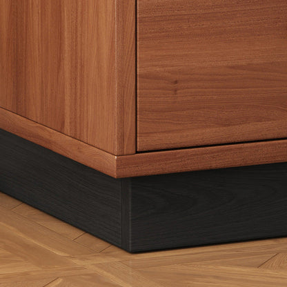 Contemporary Scandinavian Rectangular Solid Wood Multi-layer Board Pine Wood Nightstand 2-Drawer For Bedroom