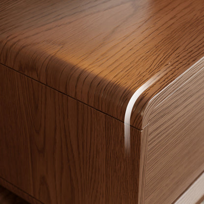 Contemporary Creative Kids Mouse Shape Rubberwood Pine Wood Swivel Nightstand 2-Drawer For Bedroom