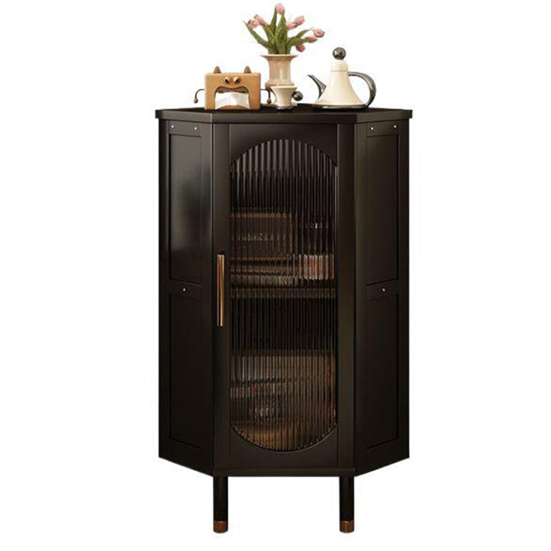 Modern Minimalist Triangle Rectangular Bamboo Glass Plastic Weaving Corner Storage Cabinet 1-Drawer For Bedroom