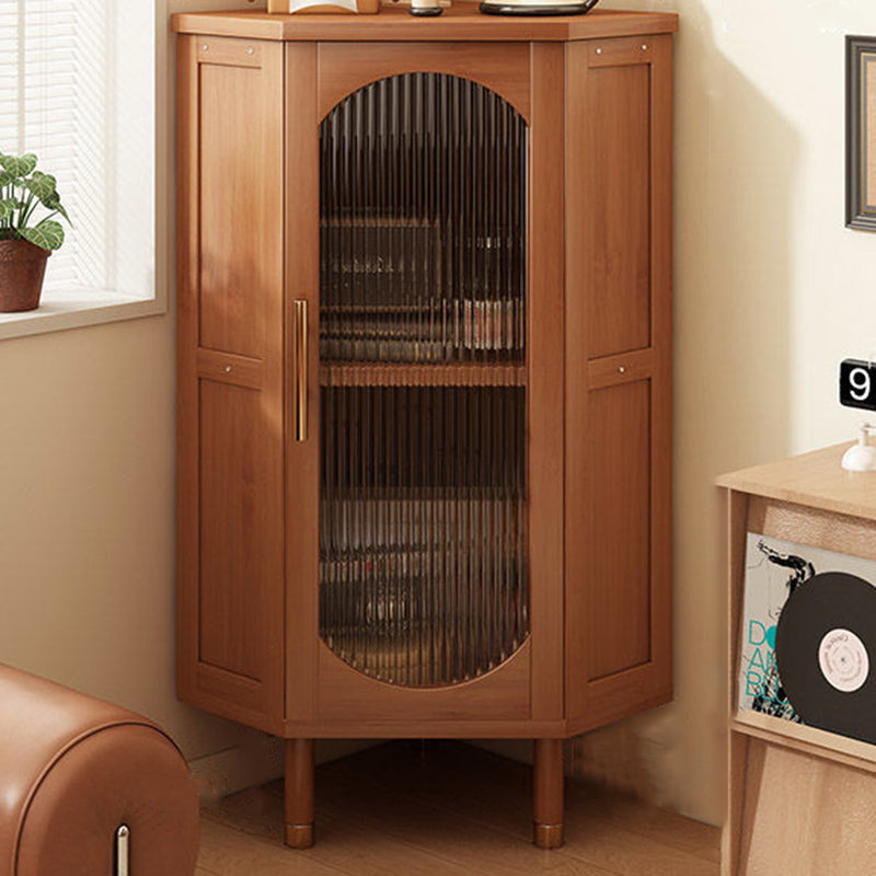Modern Minimalist Triangle Rectangular Bamboo Glass Plastic Weaving Corner Storage Cabinet 1-Drawer For Bedroom