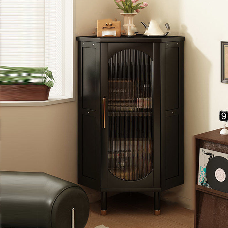 Modern Minimalist Triangle Rectangular Bamboo Glass Plastic Weaving Corner Storage Cabinet 1-Drawer For Bedroom
